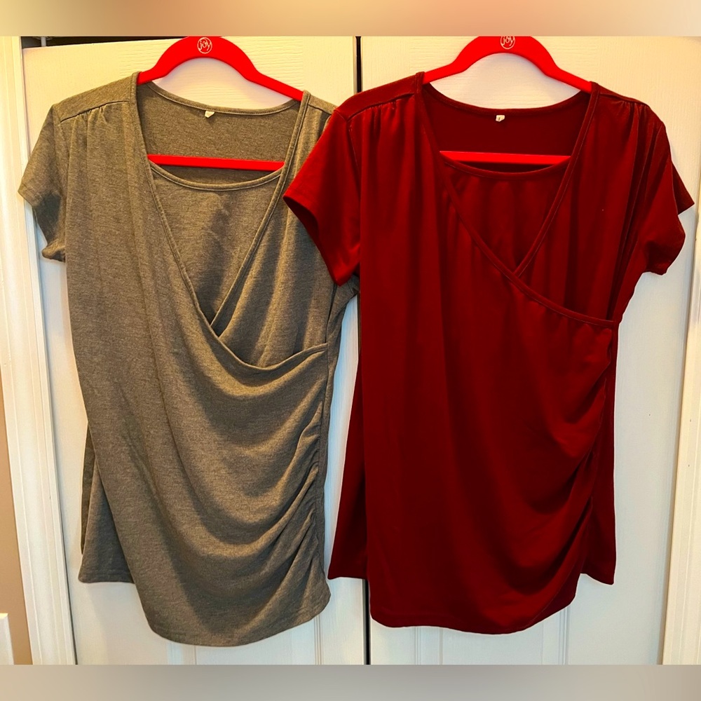 Bundle of Two Size Large Maternity Tops